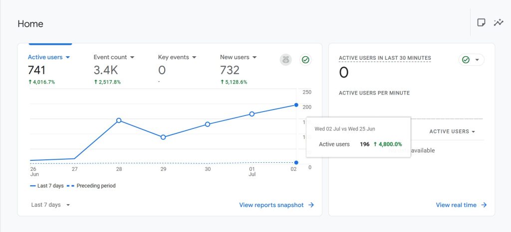 Google Analytics screenshot